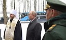Владимир Путин посетил часовню Святого великомученика Георгия Победоносца.