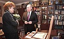 С почётным президентом Российской академии образования, академиком Российской академии образования, лингвистом Людмилой Вербицкой.