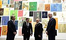 With Moscow Mayor Sergei Sobyanin (right) and President of V-A-C Foundation for Contemporary Art and NOVATEK Board Chairman Leonid Mikhelson during the tour around the GES-2 House of Culture. V-A-C Publishing Programmes Director Georgy Cheredov (centre) is providing a commentary.