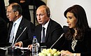 Russian-Argentinian expanded format talks. With President of Argentina Cristina Fernandez de Kirchner and Foreign Minister Sergei Lavrov.