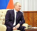 During Russian-Uzbekistani talks.