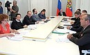Meeting on disaster relief following a flood in the Krasnodar Territory.