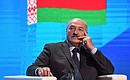 President of the Republic of Belarus Alexander Lukashenko at the plenary session of the Fifth Forum of Russian and Belarusian Regions.