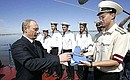 На борту сторожевого корабля морских частей Пограничной службы ФСБ России.