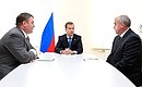 С Министром обороны Анатолием Сердюковым (слева) и Первым заместителем Министра обороны Александром Сухоруковым.