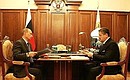 Рабочая встреча с Президентом Чеченской Республики Алу Алхановым.