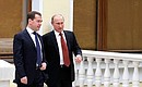 With Prime Minister Dmitry Medvedev. Photo: Dmitry Astakhov, TASS