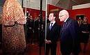 With Czech Republic President Vaclav Klaus at the opening of the Treasures of the Moscow Kremlin exposition.