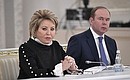 Chief of Staff of the Presidential Executive Office Anton Vaino and Federation Council Speaker Valentina Matviyenko at the meeting of the State Council.