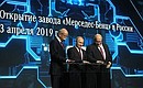 Opening ceremony of the Mercedes-Benz plant in Moscow Region. With German Federal Minister for Economic Affairs and Energy Peter Altmaier, right, and Daimler AG Board Chairman Dieter Zetsche.