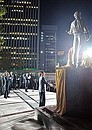 Unveiling of a monument to Russian poet Alexander Pushkin in Seoul.