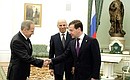 С Председателем Конституционного Суда Валерием Зорькиным и Председателем Конституционного Суда Украины Андреем Стрижаком.