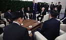 Перед началом пленарного заседания XI Восточного экономического форума.