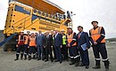 With workers of the Chernigovets open-cut mine.