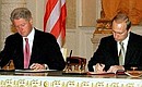 Подписание российско-американских документов с Президентом США Биллом Клинтоном.