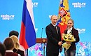 The Order of Friendship is awarded to Olympic figure skating champion Yulia Lipnitskaya.