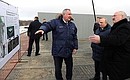 Visiting the construction site of a command centre for Angara booster vehicle launch complex. With President of the Republic of Belarus Alexander Lukashenko and General Director of Roscosmos State Corporation Dmitry Rogozin.