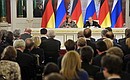 Пресс-конференция по итогам российско-германских межгосударственных консультаций.