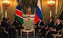 With President of the Republic of Namibia Hifikepunye Pohamba.