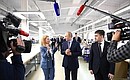 During a visit to Polyot Ivanovo Parachute Plant. With Director General Yulia Portnova and Ivanovo Region Governor Stanislav Voskresensky.