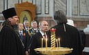 Во время посещения собора Святого равноапостольного князя Владимира.