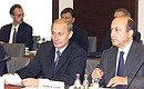 На саммите Россия – Европейский союз. С Министром иностранных дел Игорем Ивановым.