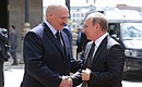 С Президентом Республики Беларусь Александром Лукашенко. Фото ТАСС