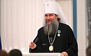 Ceremony for presenting state decorations. Diocesan bishop of Yekaterinburg Diocese of the Russian Orthodox Church Metropolitan Yevgeny awarded the Order of Friendship. Photo: Maxim Blinov, RIA Novosti