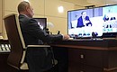Meeting on the sanitary and epidemiological situation in the Russian Federation in video conference format.
