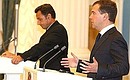Совместная пресс-конференция с Президентом Франции Николя Саркози.