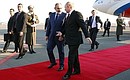 The President of Russia has arrived in Yerevan to attend a meeting of the Collective Security Council of the Collective Security Treaty Organisation (CSTO). With Prime Minister of the Republic of Armenia Nikol Pashinyan. Photo: Vyacheslav Prokofyev, TASS