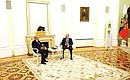 Meeting with First President of Kazakhstan Nursultan Nazarbayev.