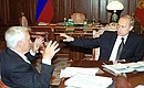President Vladimir Putin with Igor Spassky, Fellow of the Russian Academy of Sciences.