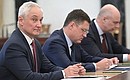 First Deputy Prime Minister Andrei Belousov, Deputy Prime Minister Alexander Novak and Finance Minister Anton Siluanov before the meeting on economic issues.
