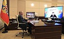 Working meeting, via videoconference, with Sverdlovsk Region Governor Yevgeny Kuyvashev.