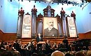 Address at the gala concert by laureates of the XV International Tchaikovsky Competition.