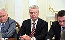 At a Security Council meeting. From left to right: Director of the Border Guard Service Vladimir Pronichev, Mayor of Moscow Sergei Sobyanin, and Presidential Plenipotentiary Envoy to the Urals Federal District Igor Kholmanskikh.