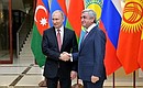 With President of Armenia Serzh Sargsyan before the informal meeting of the CIS heads of state.