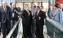 Во время осмотра станции новой интермодальной ветки аэроэкспресса. С Президентом Татарстана Рустамом Миннихановым.