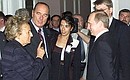 President Putin with French President Jacques Chirac and Mrs Bernadette Chirac before a concert at the St Petersburg Philharmonic.