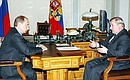 A working meeting with Presidential Plenipotentiary in the Ural Federal District Pyotr Latyshev.