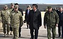 President of Kyrgyzstan Sooronbay Jeenbekov and Defence Minister of Russia Sergei Shoigu (right) at the Donguz training ground.