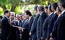 С Президентом Республики Кипр Димитрисом Христофиасом во время церемонии официальной встречи.