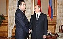 President Putin with Tajik President Emomali Rakhmonov.