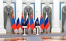 По итогам российско-монгольских переговоров Владимир Путин и Ухнагийн Хурэлсух сделали заявления для прессы. Фото РИА «Новости»