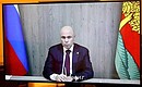 Governor of the Lipetsk Region Igor Artamonov (via videoconference).