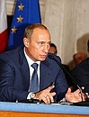 President Putin during a news conference summarising the Russia-European Union summit.