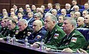 На военно-практической конференции по итогам спецоперации в Сирии.