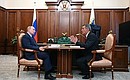 C временно исполняющим обязанности главы Республики Северная Осетия – Алания Сергеем Меняйло.