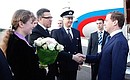 Dmitry Medvedev arrived in Deauville to take part in the G8 summit.